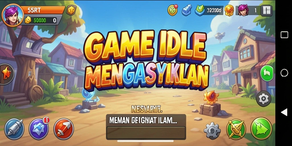 Tampilan gameplay 55RT yang menarik dan dinamis untuk pengalaman Idle.