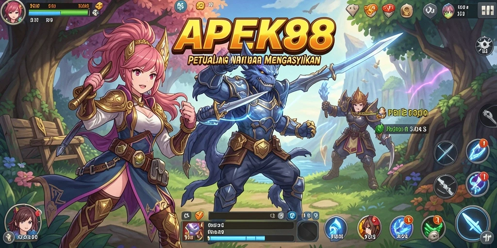 Tampilan gameplay APEK88 yang menarik dan penuh warna.