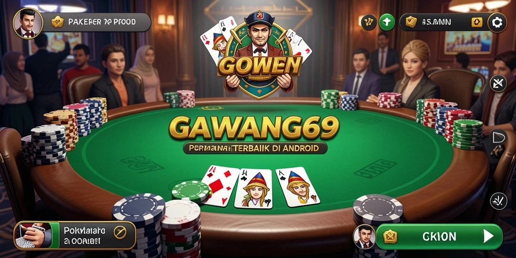 Tampilan gameplay poker yang seru dan mendebarkan.