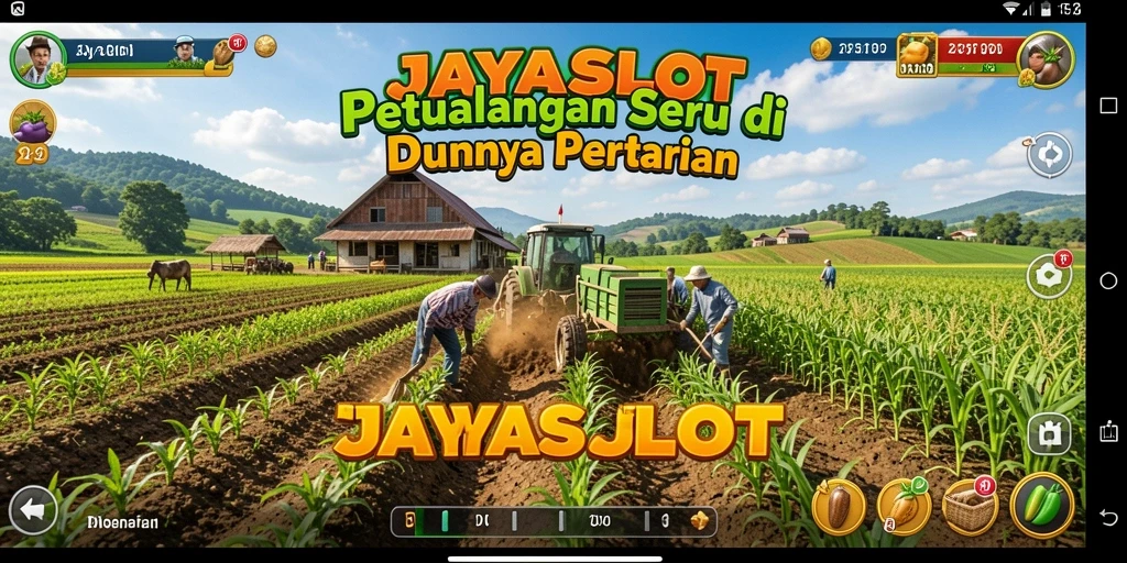 Tampilan permainan <strong>JAYASLOT</strong> dengan berbagai tanaman yang subur.