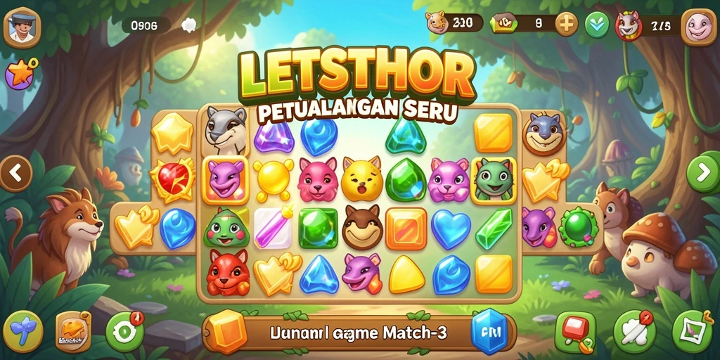 Gameplay LETSTHOR yang seru dan menantang dalam genre Match-3.