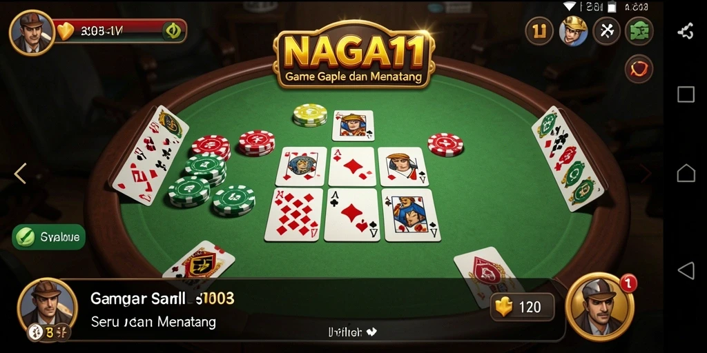 Tangkapan layar utama NAGA11 menampilkan aksi seru permainan Gaple.