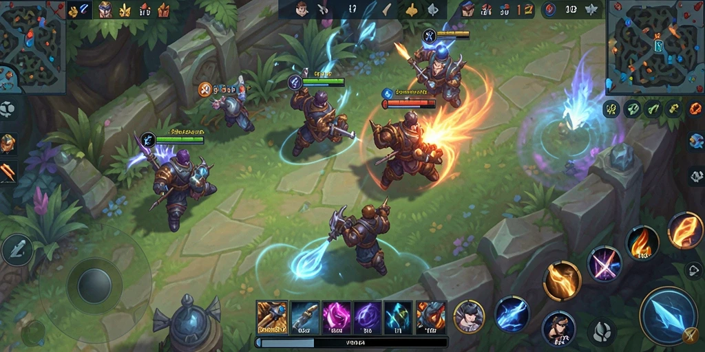 Tampilan gameplay seru dari PP123 dengan aksi pertempuran MOBA.