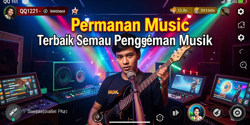 Gameplay QQ1221 yang seru dengan berbagai pilihan lagu!