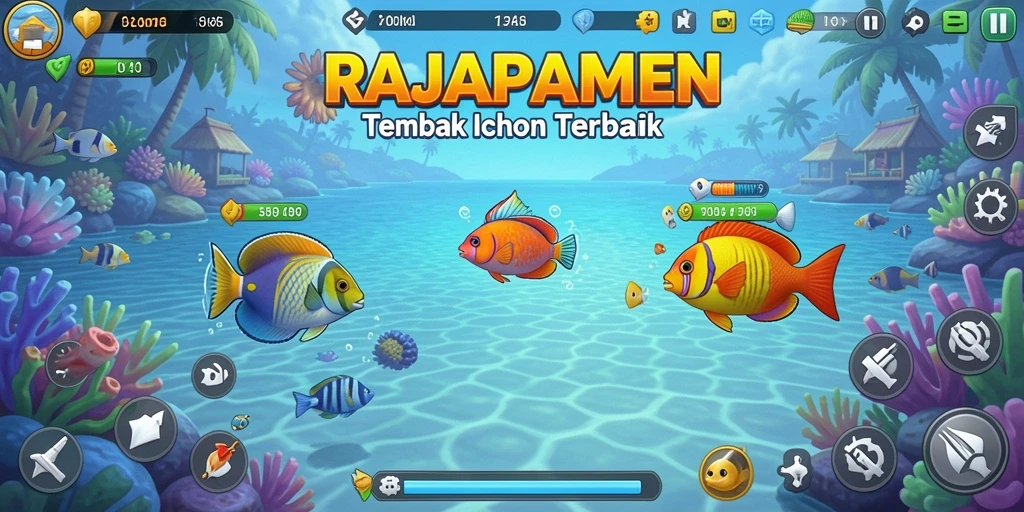 Tampilan menarik dari gameplay RAJAPAMEN saat menangkap ikan.