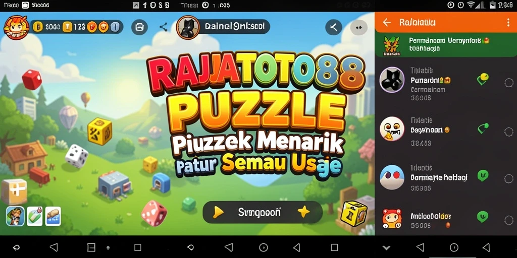 Tampilan gameplay menantang di RAJATOTO88 dengan puzzle berwarna-warni.