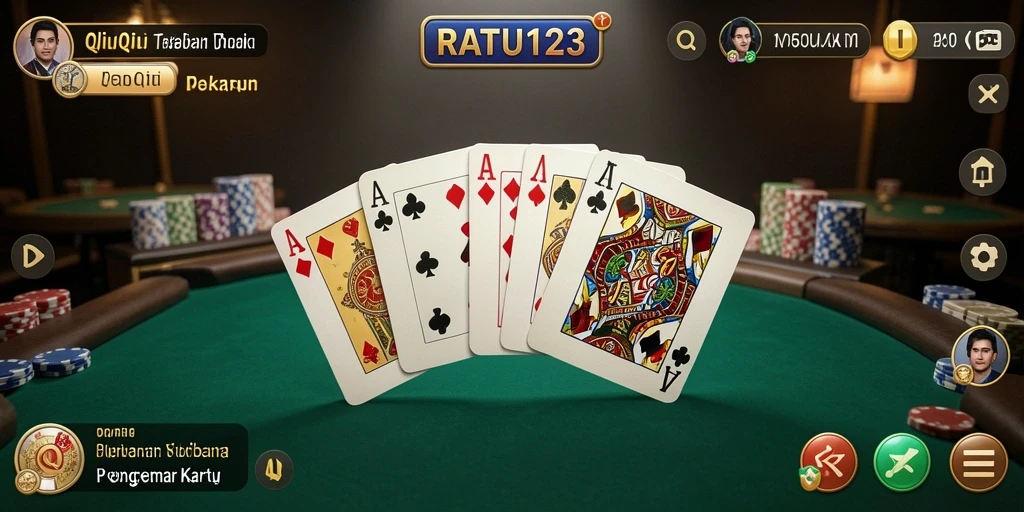 Tampilan menarik dari gameplay QiuQiu di RATU123.