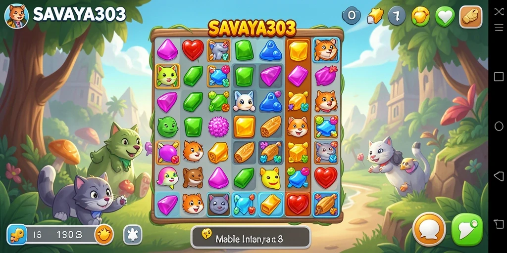 Gameplay seru SAVAYA303 yang menantang pemain dalam menyusun kombinasi Match-3.