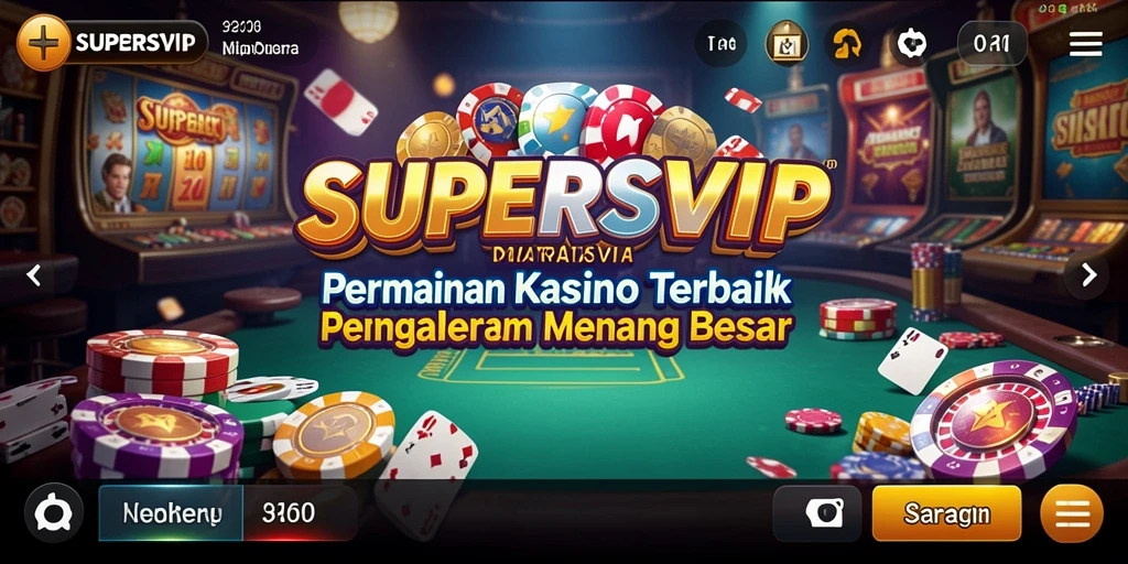 Screenshot utama SUPERSVIP menampilkan momen seru gameplay kasino.