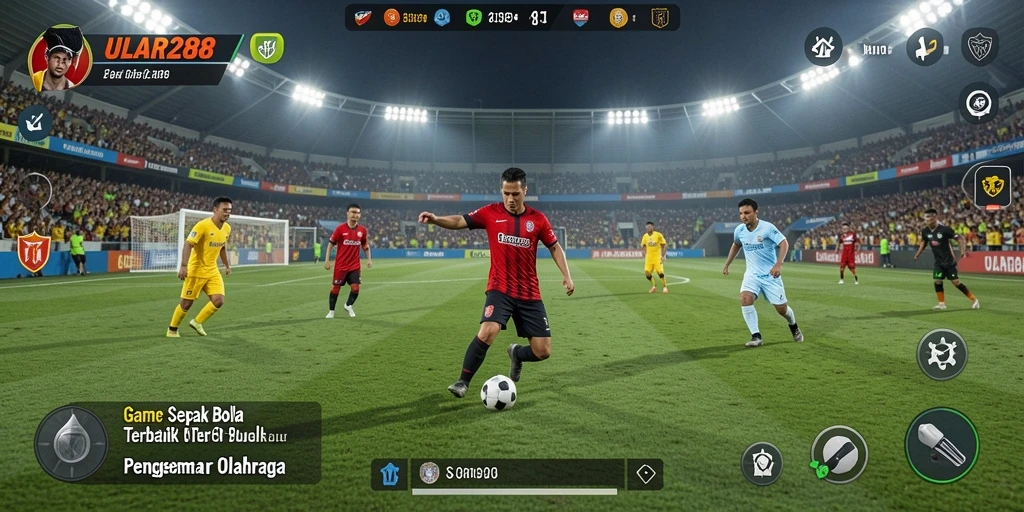 Tampilan gameplay seru dalam ULAR288 dengan aksi sepak bola yang mendebarkan.